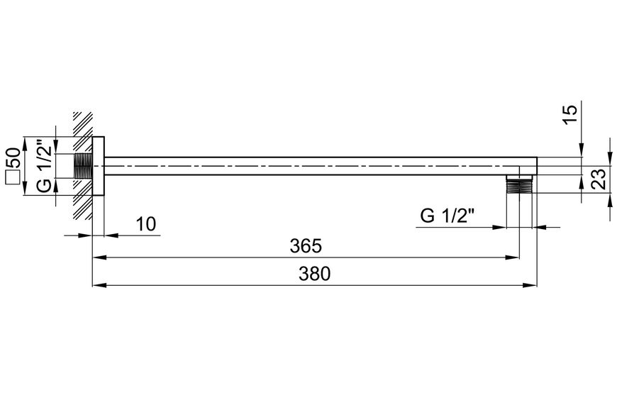 Кронштейн для верхнего душа QTAP Trubice 400NB-1 - QTTRB400NB1