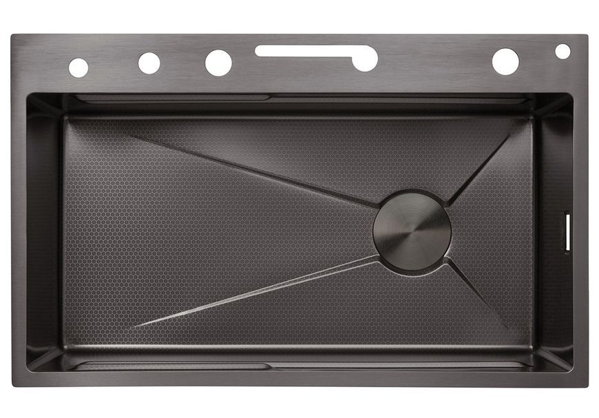 Кухонна мийка Kroner KRP Schwarze SET7546ARTHM PVD 3.0/0.8 мм чорна CV033375 SchwarzeSET7546ARTHM - SchwarzeSET7546ARTHM