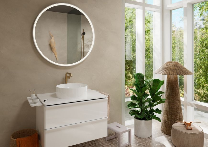 Змішувач для раковини HANSGROHE Tecturis S 240 Fine CoolStart EcoSmart+ Brushed Bronze 73370140 бронза з донним клапаном - 73370140