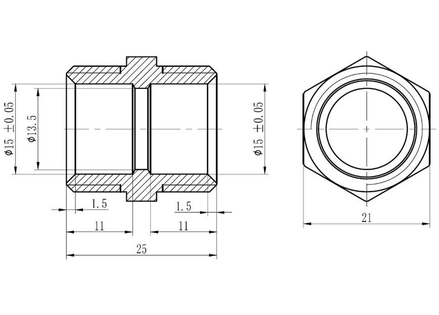 Муфта обтискна Thermo Alliance Forte 16х1/2" ЗР перехідна пряма розбірна латунь SF172W1615