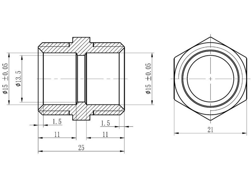 Муфта обтискна Thermo Alliance Forte 16х1/2" ЗР перехідна пряма розбірна латунь SF172W1615