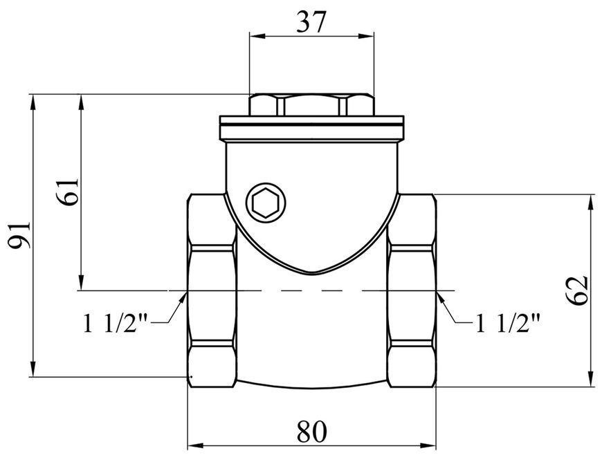 Пелюстковий зворотний клапан Karro 1 1/2" ВР KR107/5 латунний CV012049 - KR107/5