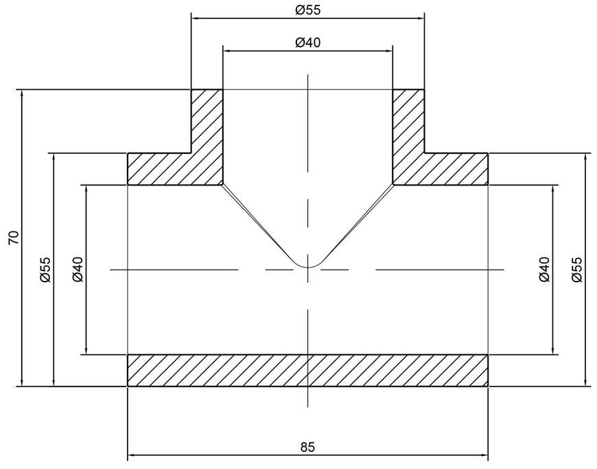 Тройник PPR ALFA PLAST 40 APEQTE40XXX - APEQTE40XXX