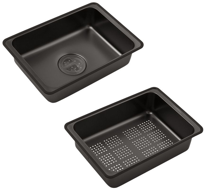 Кухонна мийка Kroner KRP Schwarze SET7546ARTHM PVD 3.0/0.8 мм чорна CV033375 SchwarzeSET7546ARTHM - SchwarzeSET7546ARTHM