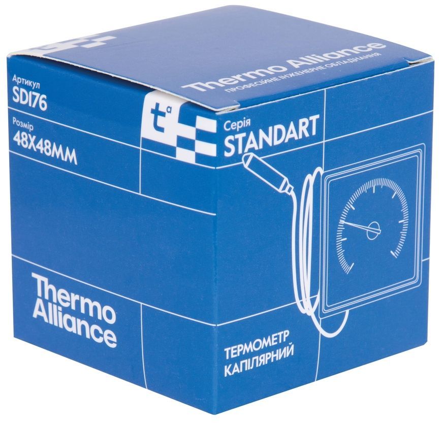 Термометр Thermo Alliance Standart 48х48 мм капиллярный 120 &ordm;С SD176