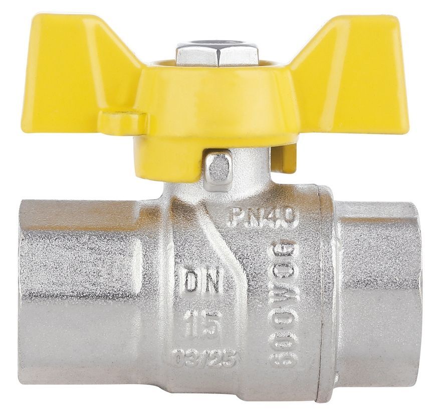 Кран кульовий Thermo Alliance Forte 1/2" ВР для газа (метелик) PN40 латунь SF602G15