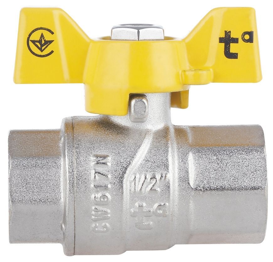 Кран кульовий Thermo Alliance Forte 1/2" ВР для газа (метелик) PN40 латунь SF602G15