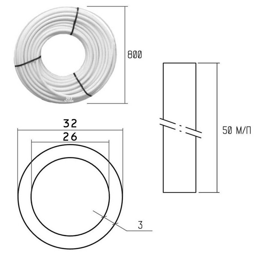 Труба металлопластиковая PE-AL-PERT Icma 32x3м 50 м №P199 - 88P199GQ05099