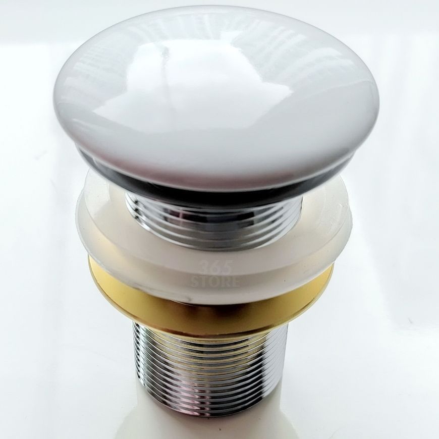Донний клапан VOLLE click-clack білий для раковини 1 1/4" без перелива - 90-00-037white