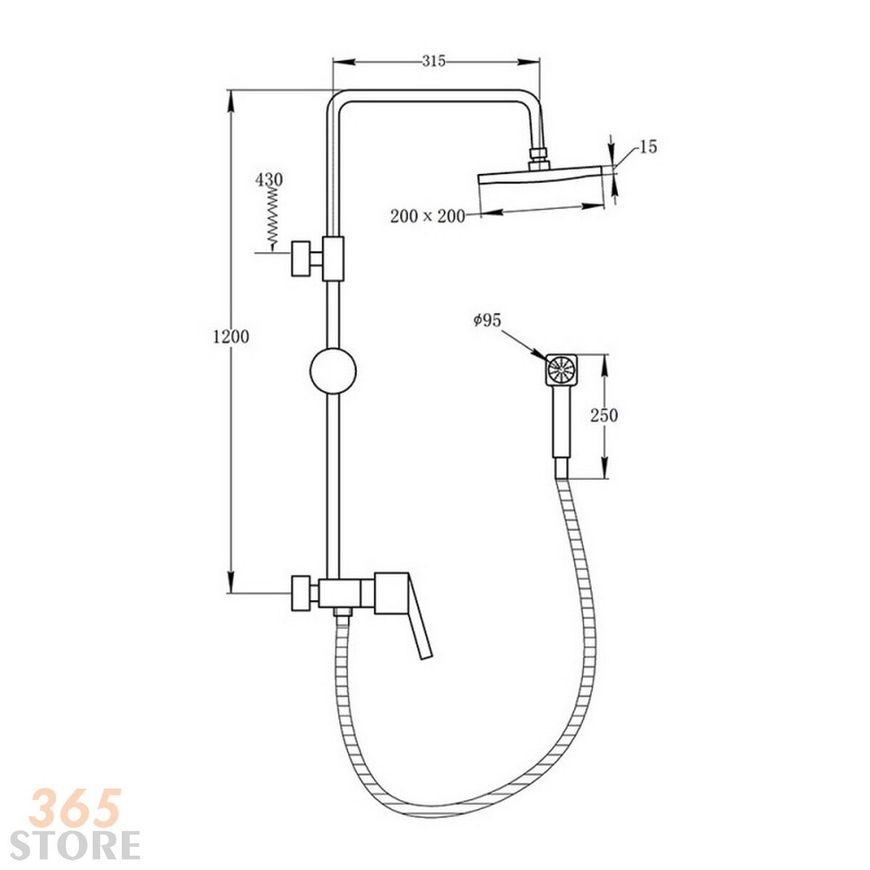 Душевая система POTATO P3541 с смесителем - POTP3541