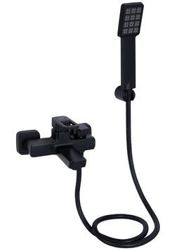 Змішувач для ванни Lidz Wawel 006 Black з душовим гарнітуром LDWAW006BLA45393 - LDWAW006BLA45393