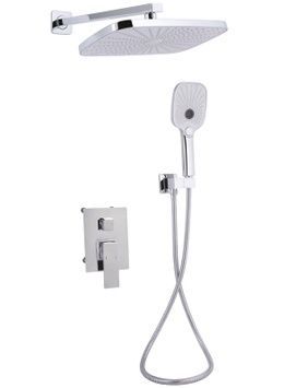 Душова система Qtap Gemini прихованого монтажу на два споживача Chrome QTGEM113CRM45696 - QTGEM113CRM45696
