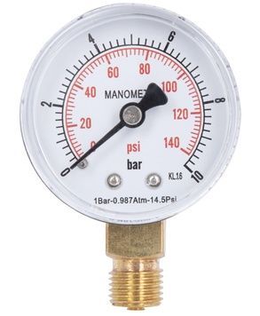 Манометр Thermo Alliance Standart 50 мм нижнє підключення 1/4"ЗР 0-10 бар SD17010B