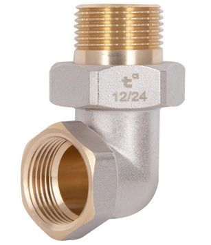 Згін латунний "Американка" Thermo Alliance Base кутовий 1"ЗРх1"ВР нікельований SD191W25