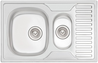 Кухонна мийка QTAP 7850-B Satin 0,8 мм (180) з додатковою чашею - QT7850BSAT08