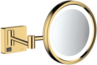 Зеркало для бритья (косметическое) HANSGROHE AddStoris с LED подсветкой Polished Gold Optic 41790990 золото - 41790990
