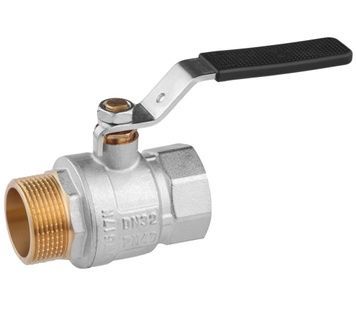 Кран кульовий Kroner 1 1/4" ВЗ PN40 важіль, латунь, нікельований KN-100014 CV036786 - KN-100014