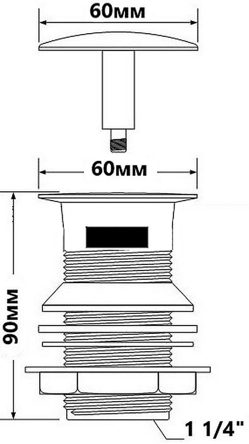 Слив для умывальника McALPINE DW60-CB хром 1 1/4" с переливом - DW60-CB