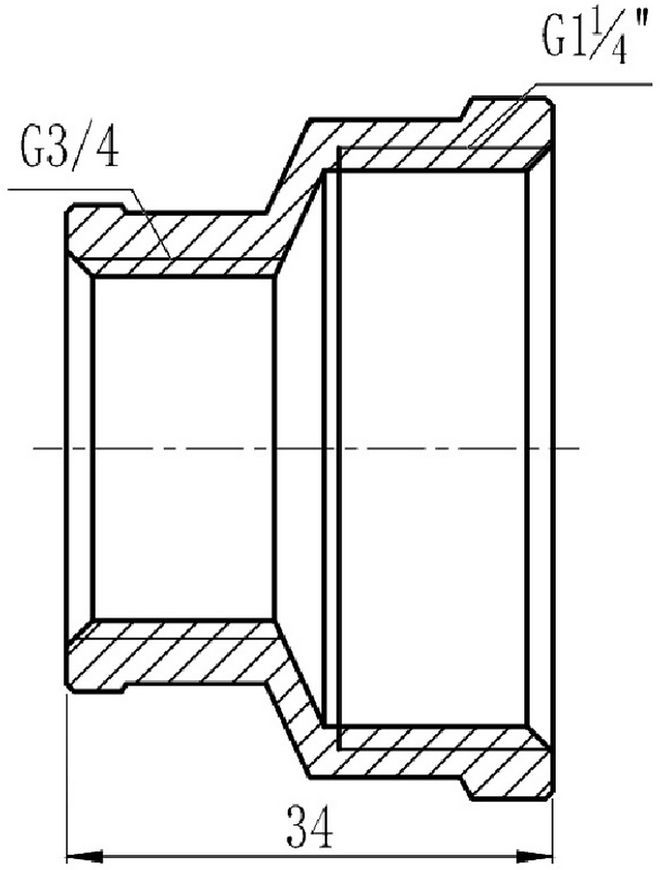 Муфта латунна SD Forte 1 1/4"х3/4" редукційна нікельована SF3573220