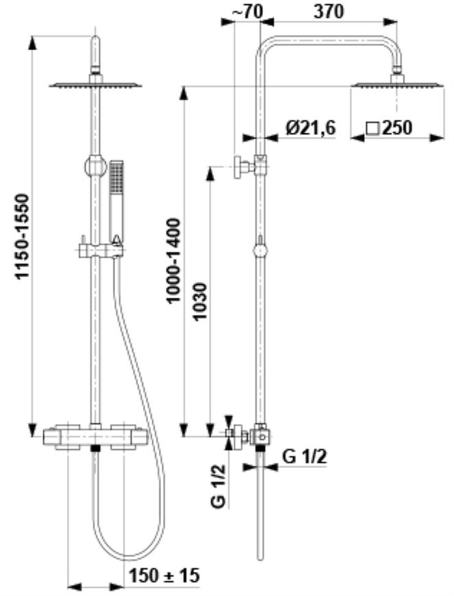 Душова система KFA ARMATURA LOGON PREMIUM з термостатичним змішувачем (5746-920-00) - 5746-920-00