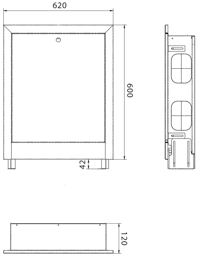 Шкаф коллекторный внутренний Thermo Alliance №2 600х620x120 0,7 мм белый SD00052733