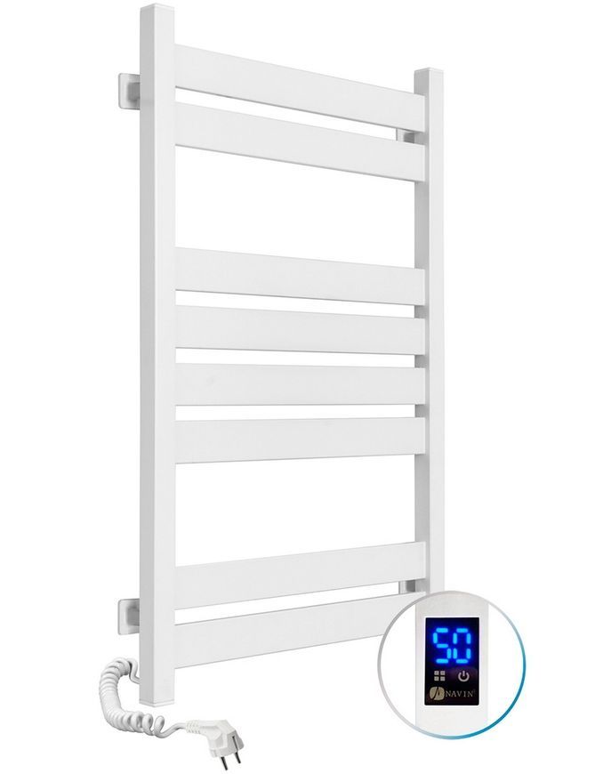 Полотенцесушитель электрический NAVIN Largo 500х800 Sensor таймер регулятор левый 12-844153-5080 белый бархат - 12-844153-5080