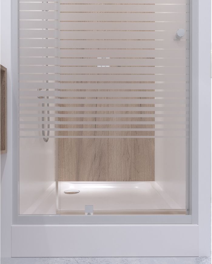 Душевые двери в нишу QTAP PISCES WHI208-9.CP5 79-92x185, стекло Pattern 5 мм, распашные - PISWHI2089CP5