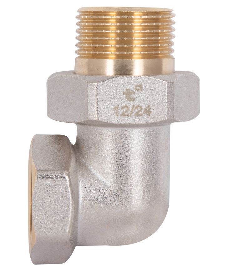 Згін латунний "Американка" Thermo Alliance Base кутовий 1"ЗРх1"ВР нікельований SD191W25
