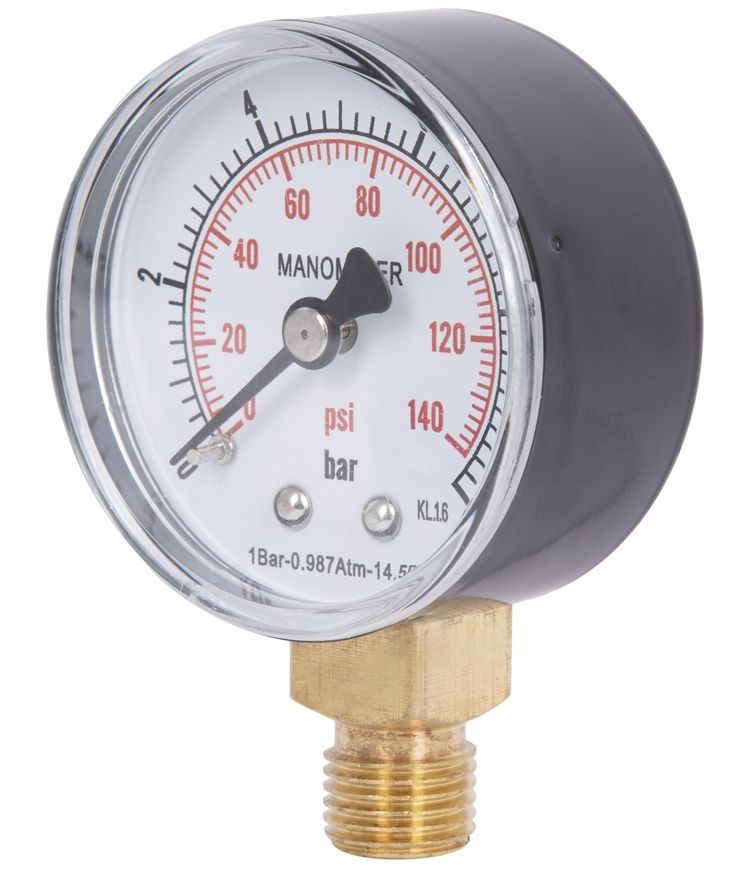 Манометр Thermo Alliance Standart 50 мм нижнее подключение 1/4"НР 0-10 бар SD17010B