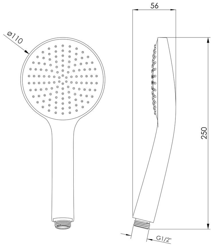Душ ручний Imprese LSR-110R 110 мм 1 режим f03600101AN хром - f03600101AN