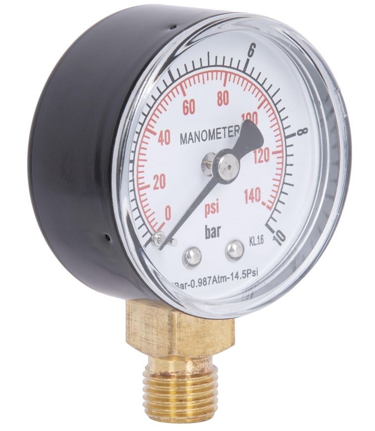 Манометр Thermo Alliance Standart 50 мм нижнее подключение 1/4"НР 0-10 бар SD17010B