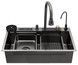 Кухонна мийка Kroner KRP Schwarze SET7545NB PVD 3.0/0.8 мм графіт CV033805 Schwarze-SET7545NBPVD - Schwarze-SET7545NBPVD - 5