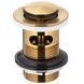 Донний клапан KFA ARMATURA GOLD 660-354-31 для умивальника 1 1/4" Cliсk-Claсk малий золото&nbsp;з переливом - 660-354-31 - 1