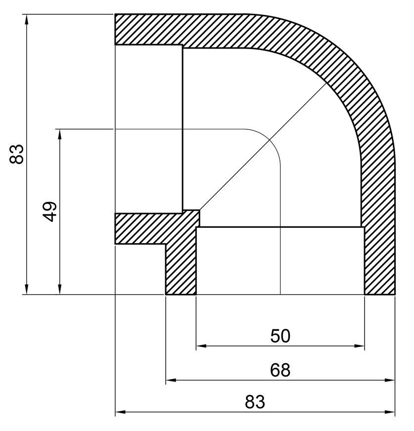 Уголок PPR THERMO ALLIANCE 50, 90&deg; - DSE005