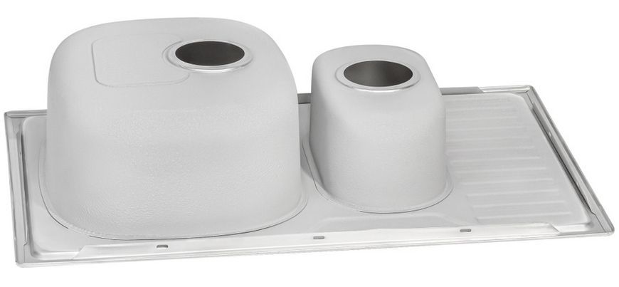 Кухонная мойка QTAP 7850-B Satin 0,8 мм (180) с дополнительной чашей - QT7850BSAT08