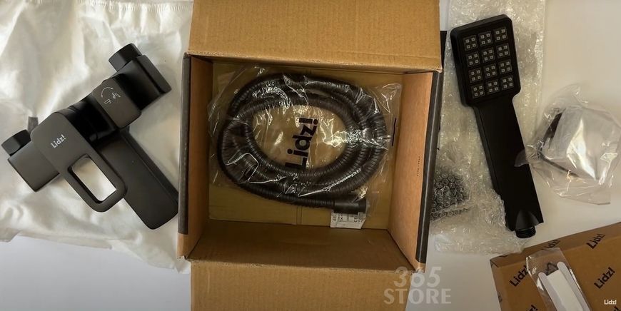 Змішувач для ванни Lidz Wawel 006 Black з душовим гарнітуром LDWAW006BLA45393 - LDWAW006BLA45393