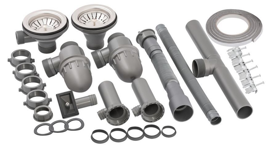 Кухонная мойка QTAP 7850-B Satin 0,8 мм (180) с дополнительной чашей - QT7850BSAT08