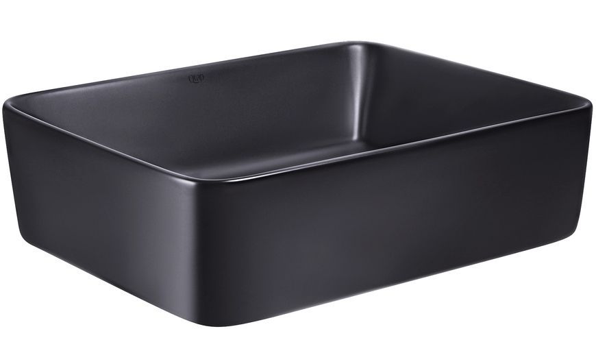 Раковина-чаша Qtap Tern 485х375х135 Matt black з донним клапаном QT172074MBMB - QT172074MBMB