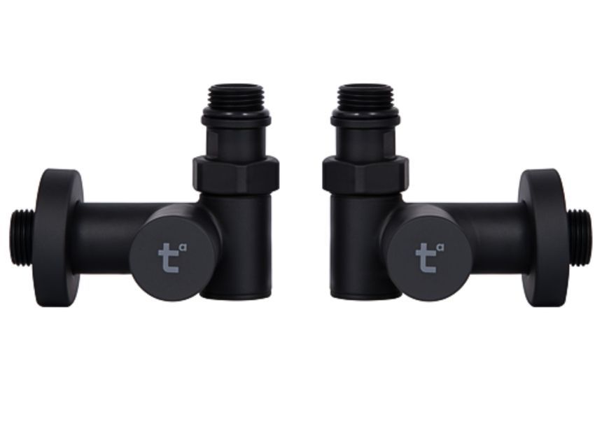 Комплект кранов для полотенцесушителя Thermo Alliance Standart угловой под ТЭН 1/2" SF395W15HEB черный - SF395W15HEB