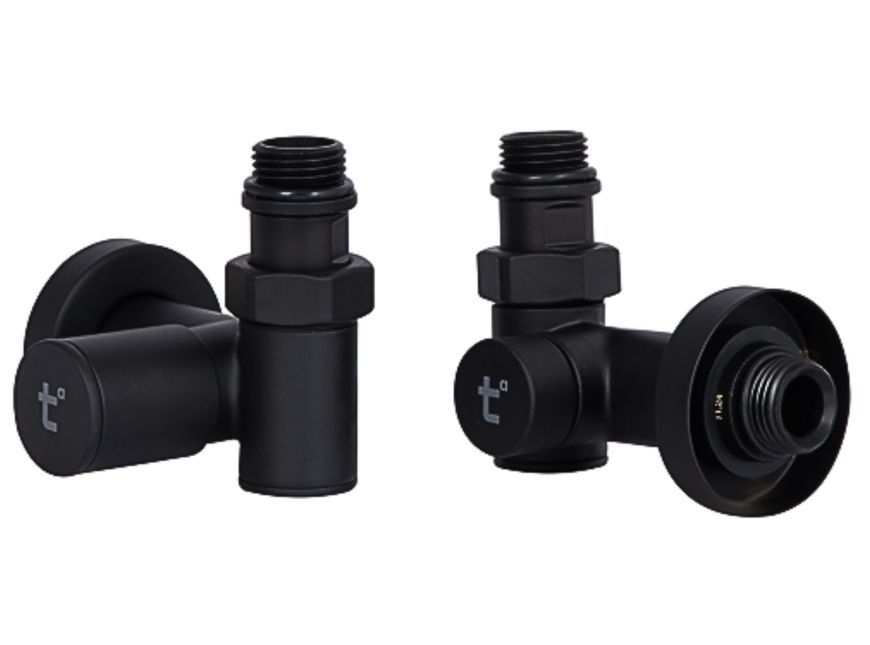 Комплект кранов для полотенцесушителя Thermo Alliance Standart угловой под ТЭН 1/2" SF395W15HEB черный - SF395W15HEB