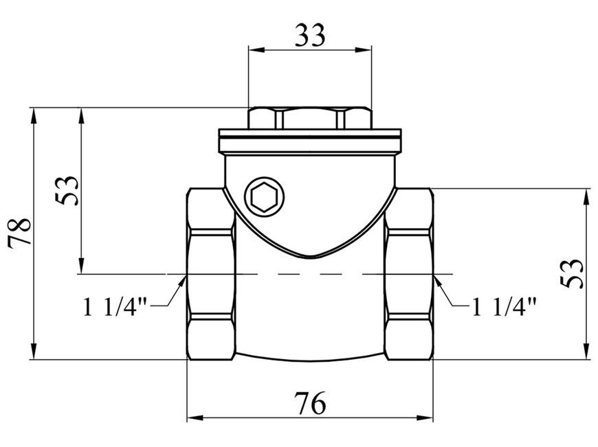 Пелюстковий зворотний клапан Karro 1 1/4" ВР KR107/4 латунний CV011019 - KR107/4