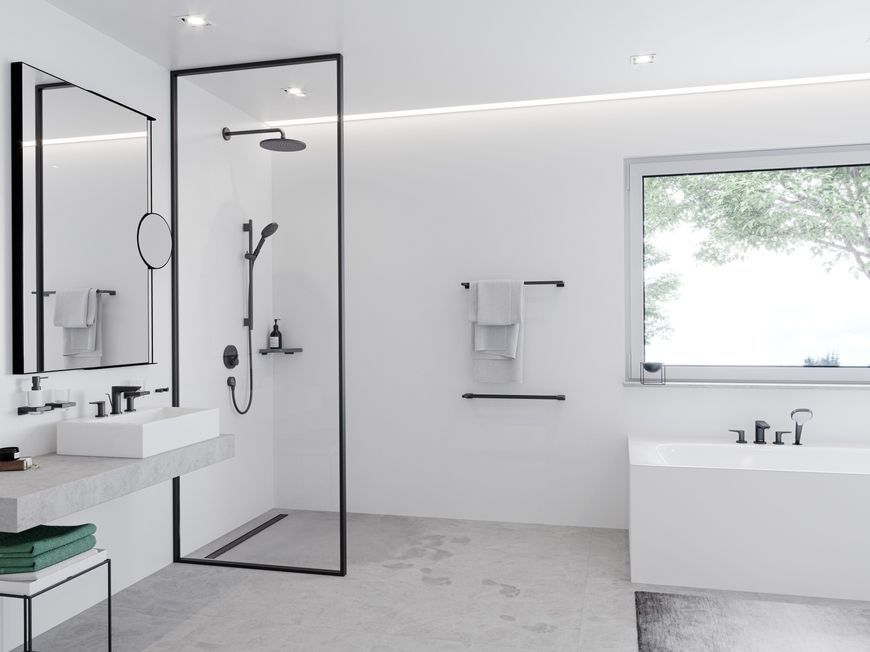 Тримач верхнього душу HANSGROHE CROMA 389 мм чорний матовий 27413670 - 27413670