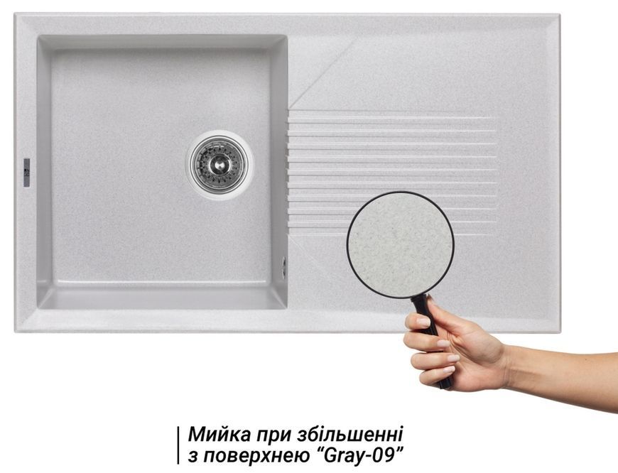 Кухонная мойка LIDZ 860х500/240 GRA-09 (LIDZGRA09860500240) - LIDZGRA09860500240