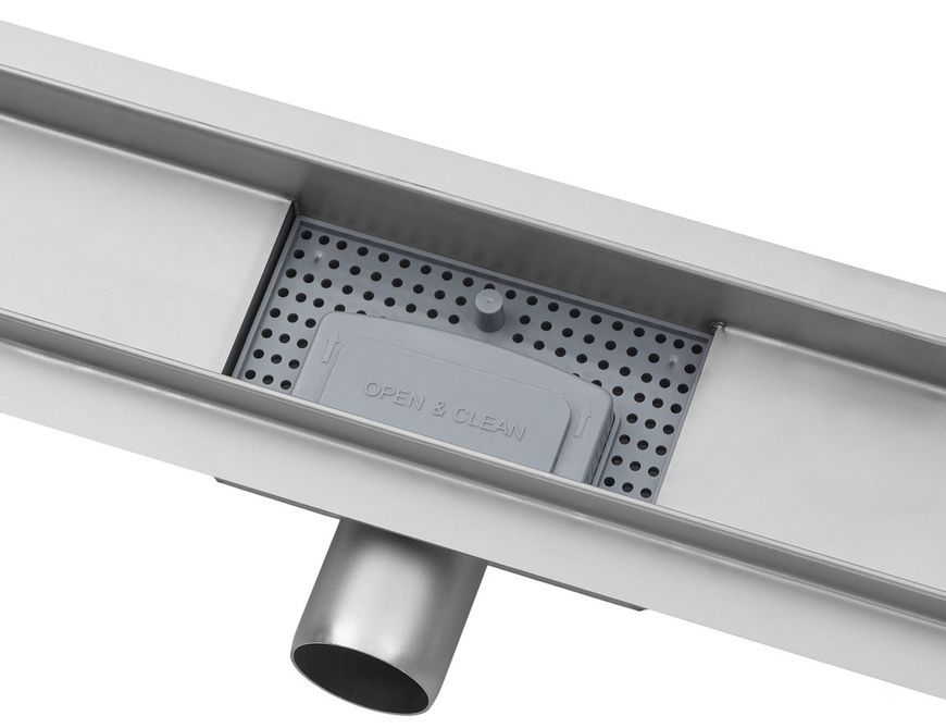 Трап линейный Kroner KRP Eifel W80 Welle 800 мм сухой затвор нержавеющая сталь CV034164 - Eifel-W80Welle