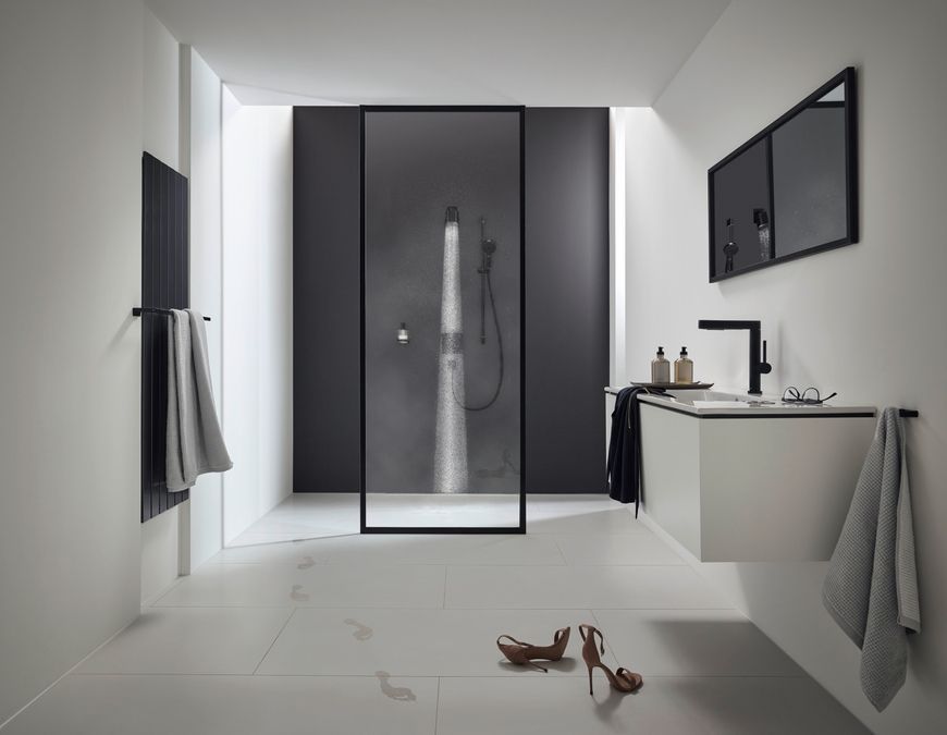 Верхний душ HANSGROHE Pulsify S 105 1jet EcoSmart+ Matt Black 24132670 черный/графит - 24132670