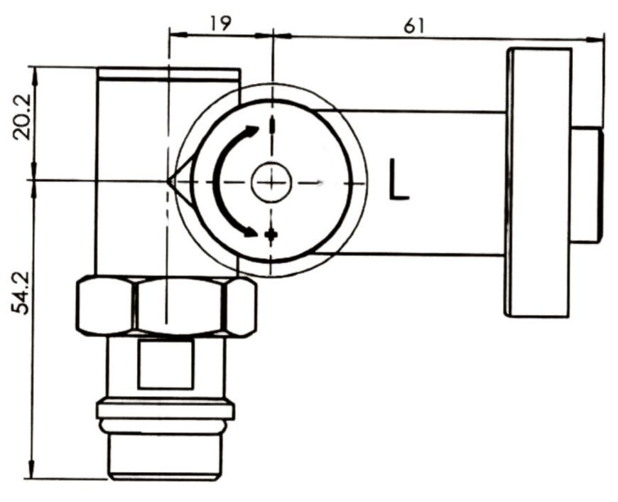 Комплект кранов для полотенцесушителя Thermo Alliance Standart угловой под ТЭН 1/2" SF395W15HEB черный - SF395W15HEB