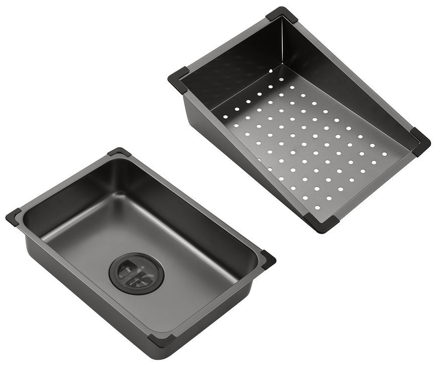 Кухонна мийка Kroner KRP Schwarze SET7545NB PVD 3.0/0.8 мм графіт CV033805 Schwarze-SET7545NBPVD - Schwarze-SET7545NBPVD