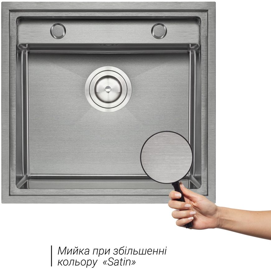 Кухонна мийка інтегрована QTAP D5249 3,0/1,2 мм Satin - QTD52493012