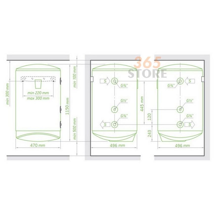 Бойлер комбінований TESY ModEco Ceramic 120 (GCV9S 1204724D C21 TS2RCP) - GCV9S1204724DC21TS2RCP