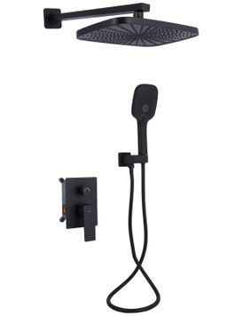 Душова система Qtap Gemini прихованого монтажу на два споживача Black Matt QTGEM113BLM45697 - QTGEM113BLM45697